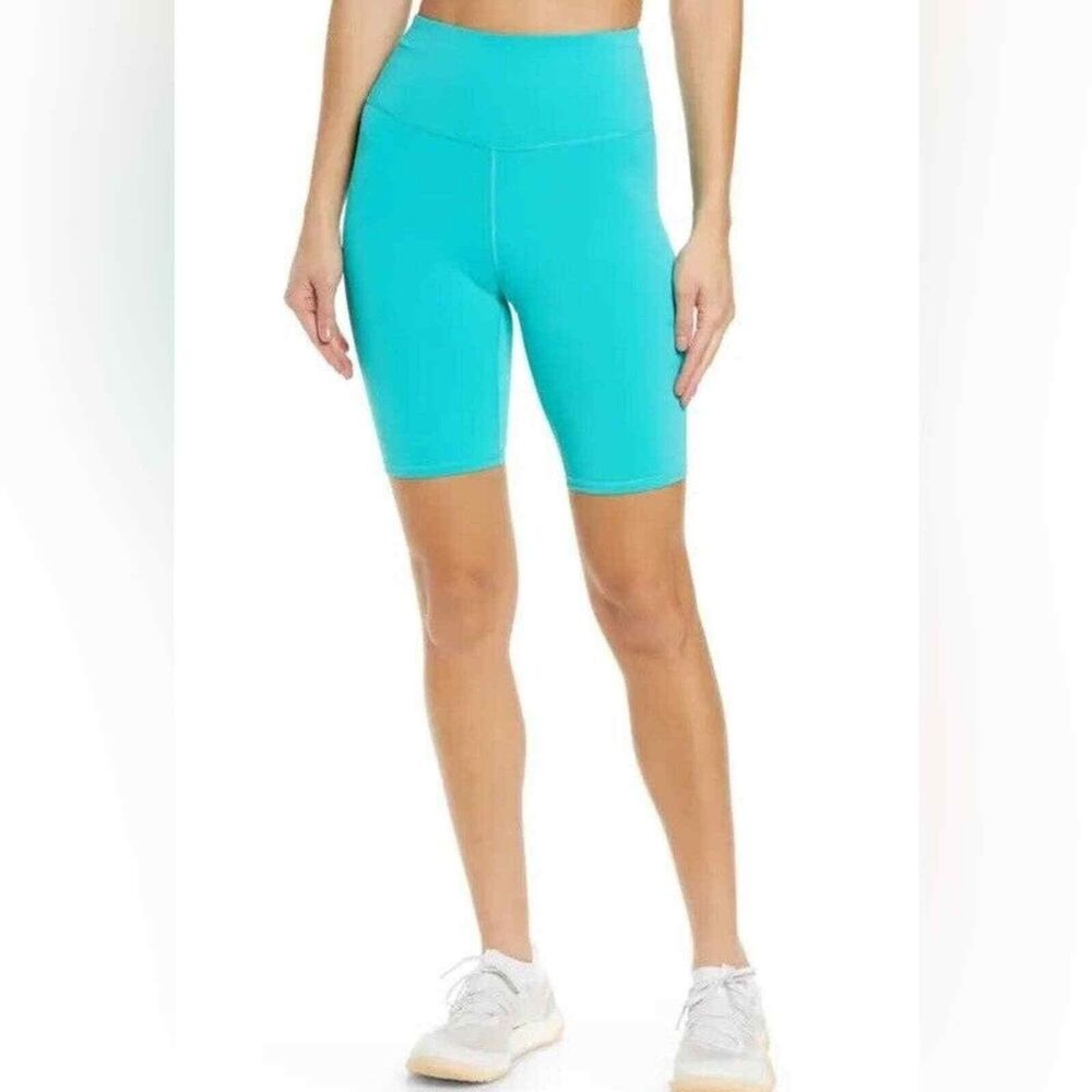 IVL Collective Hydrasculpt Biker Shorts 4 Ceramic Turquoise Blue Active EUC B85